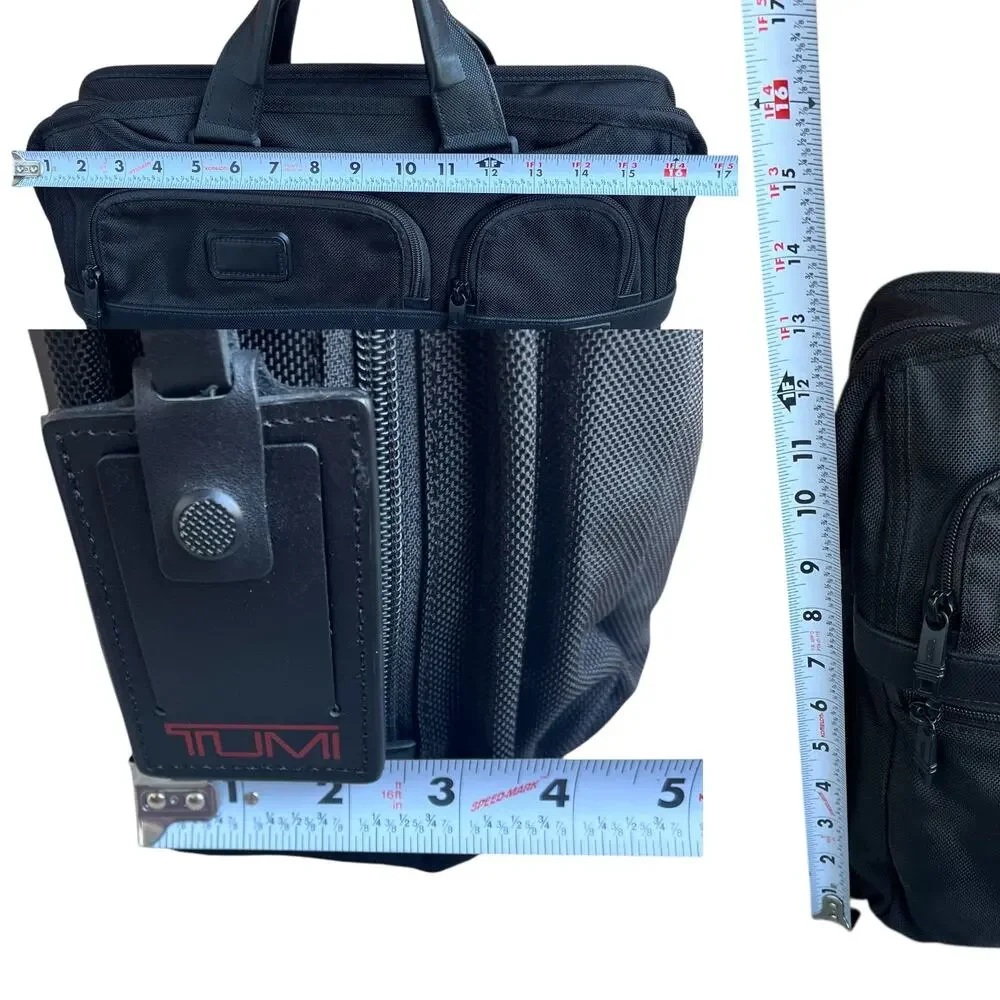 Tumi Alpha Organizer Laptop Briefcase Traveler Bag Removable Strap